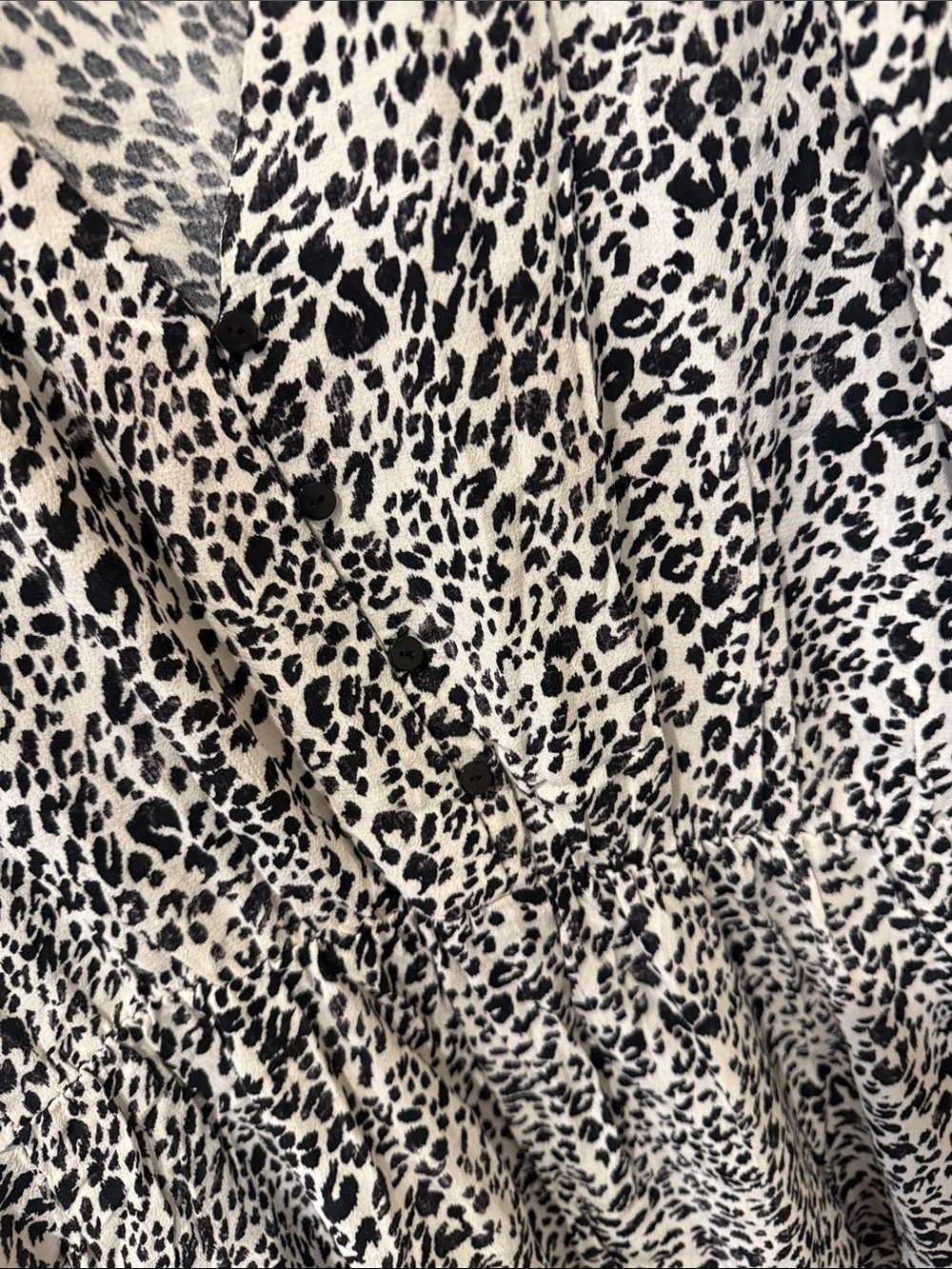 Zara black/white cheetah print ruffle mini dress, XL - Picture 5 of 8